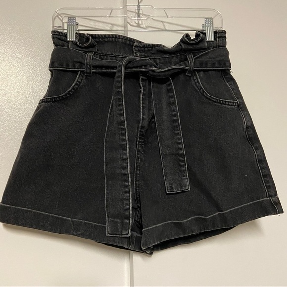 Topshop Belted Paperbag High Waisted Shorts Size 6 - Picture 3 of 8